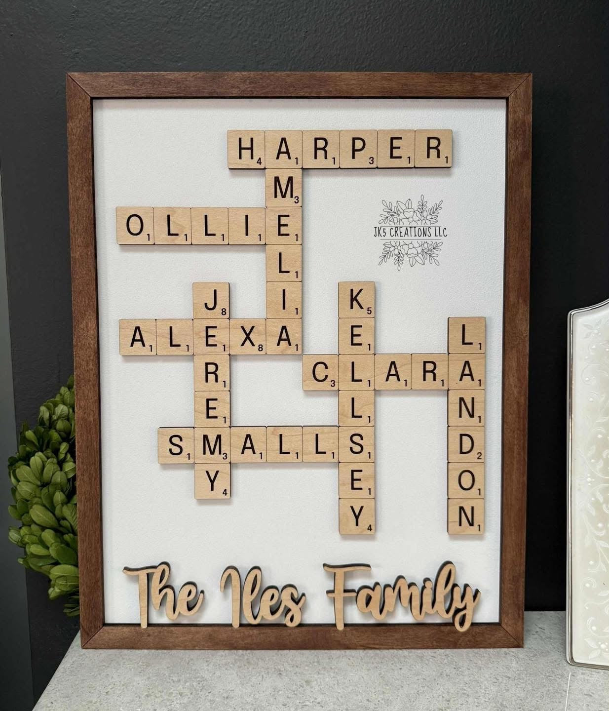 Personalized Scrabbles Family Sign