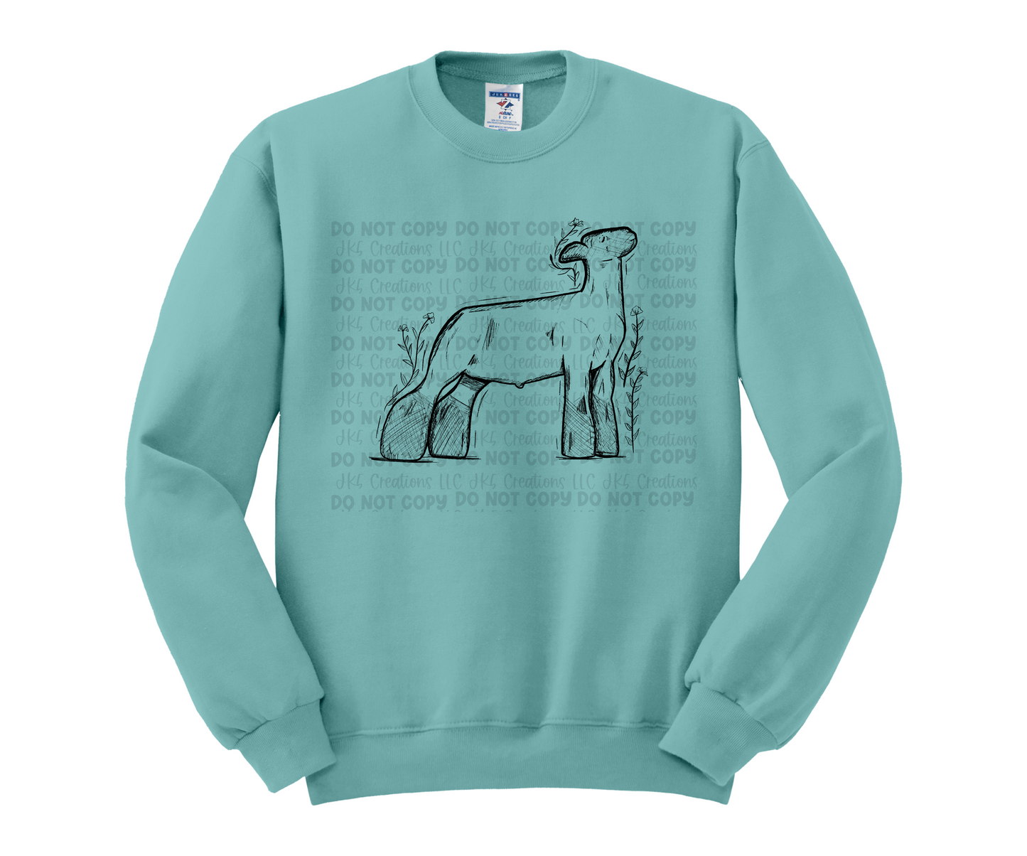 Lamb Floral Sketch Crewneck