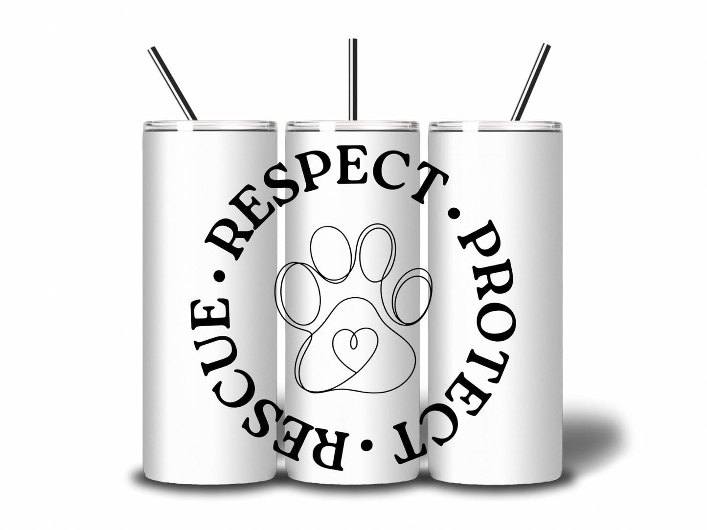 Rescue. Respect. Protect. 20oz tumbler