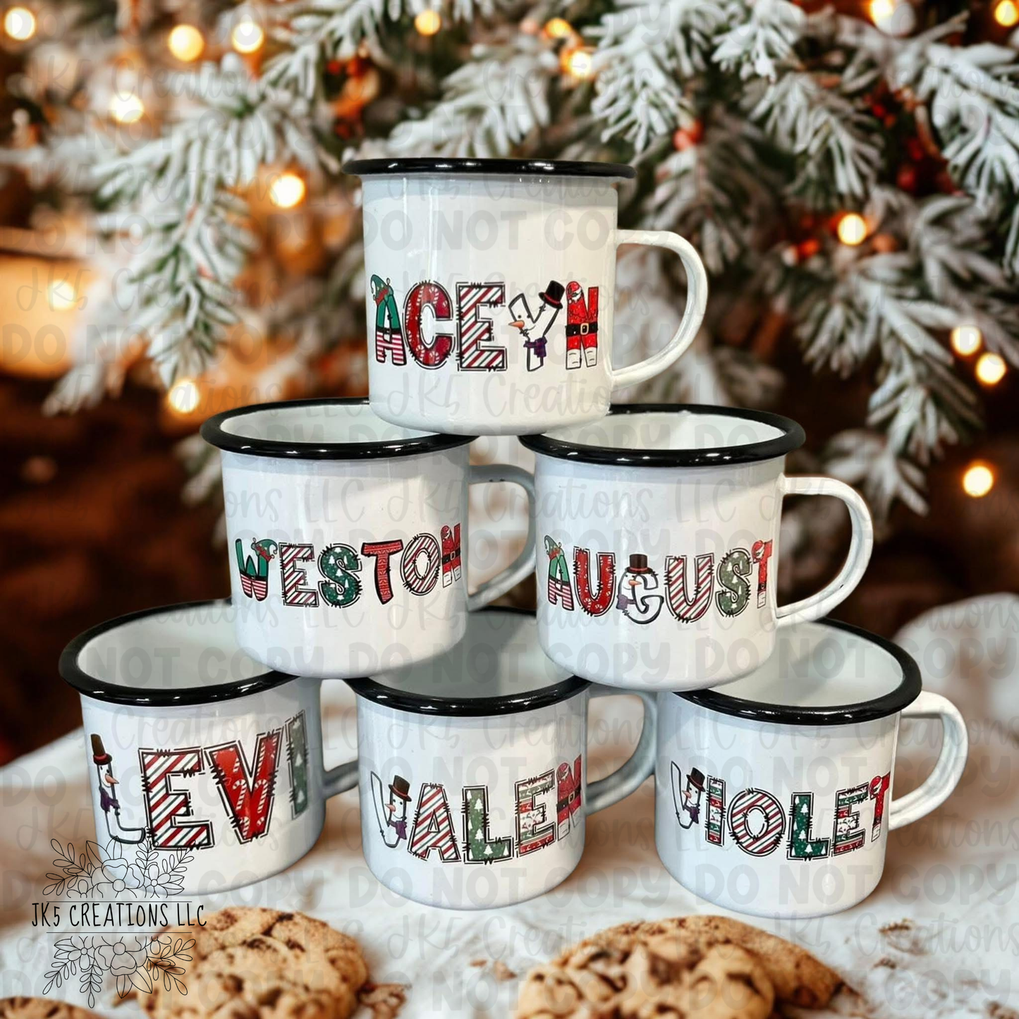 Personalized Hot Cocoa & Santa Milk Mugs