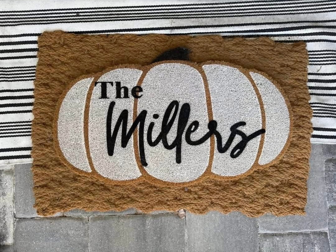 Custom Pumpkin Door Mat