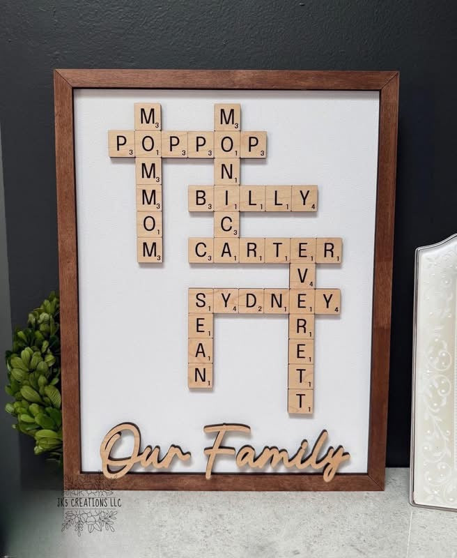 Personalized Scrabbles Family Sign