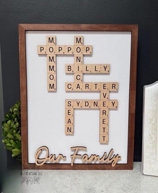 Personalized Scrabbles Family Sign