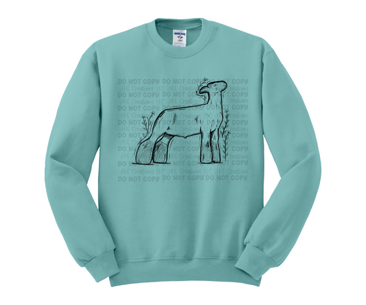 Lamb Floral Sketch Crewneck