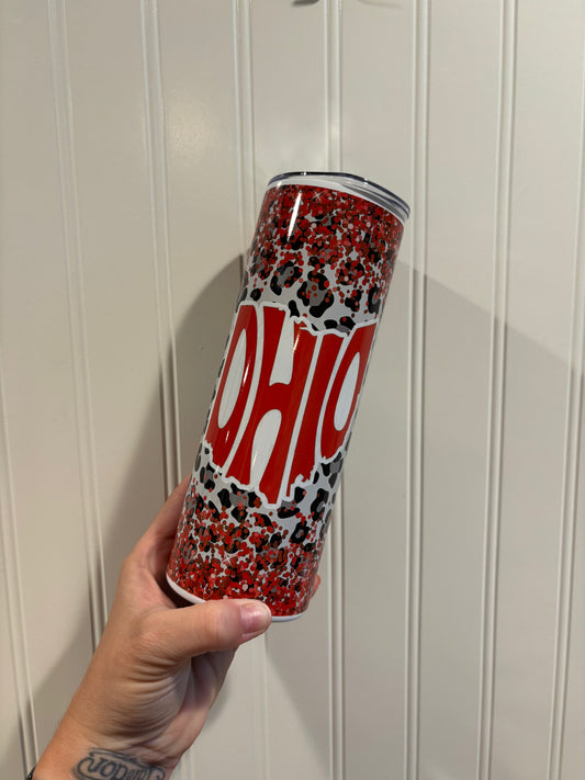 Ohio Cheetah Print 20 oz Tumbler