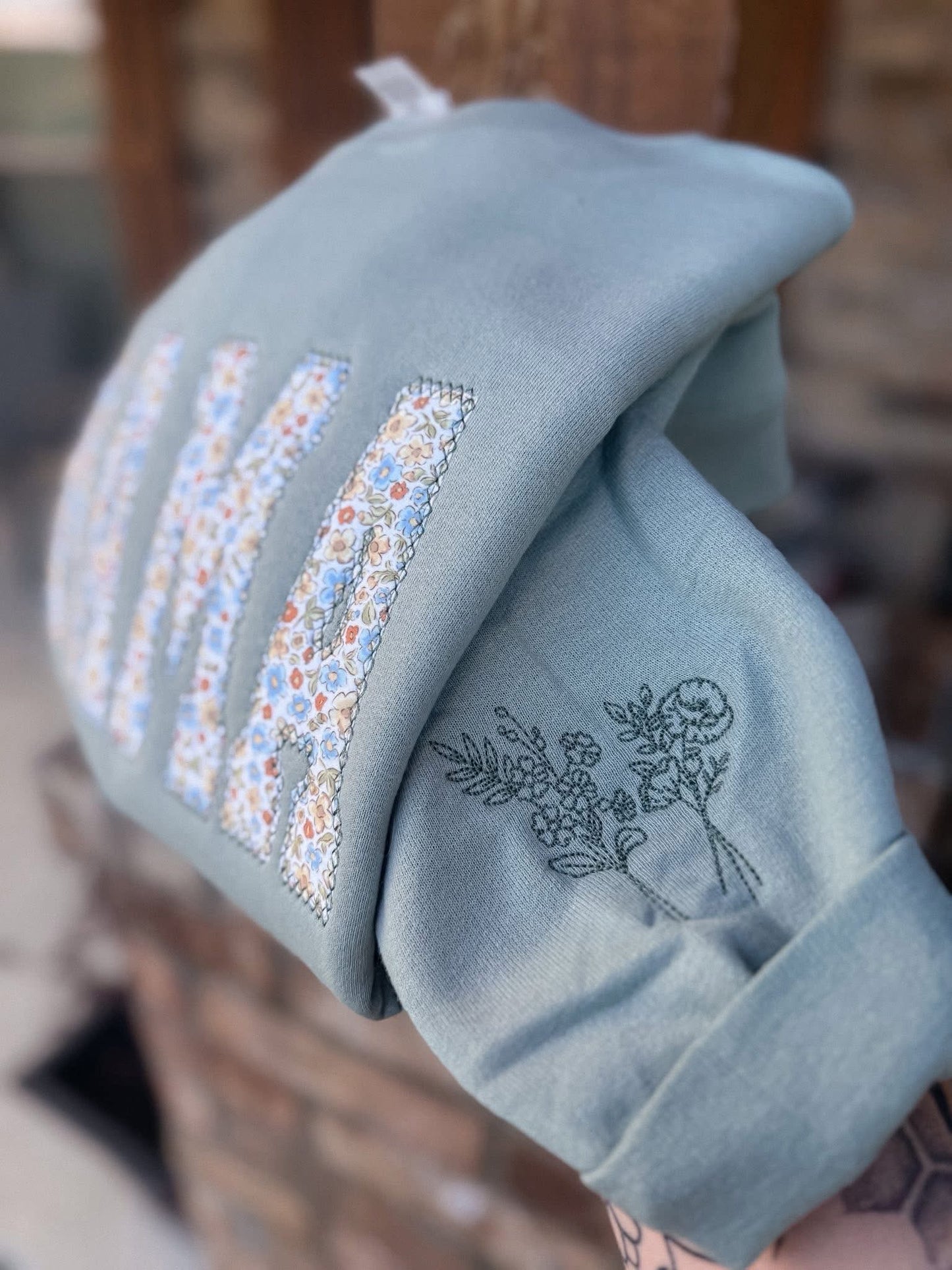 Floral Mama with Birth Flowers Crewneck
