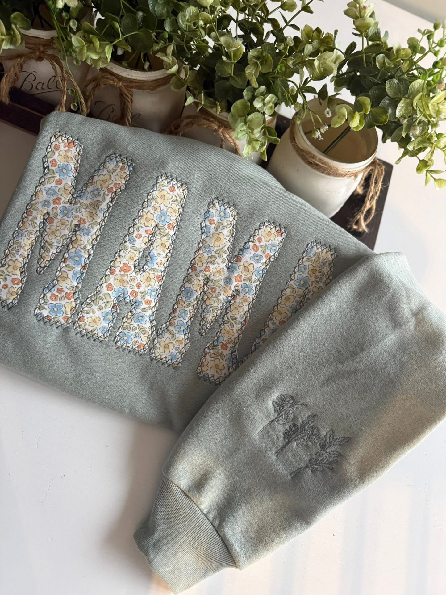 Floral Mama with Birth Flowers Crewneck