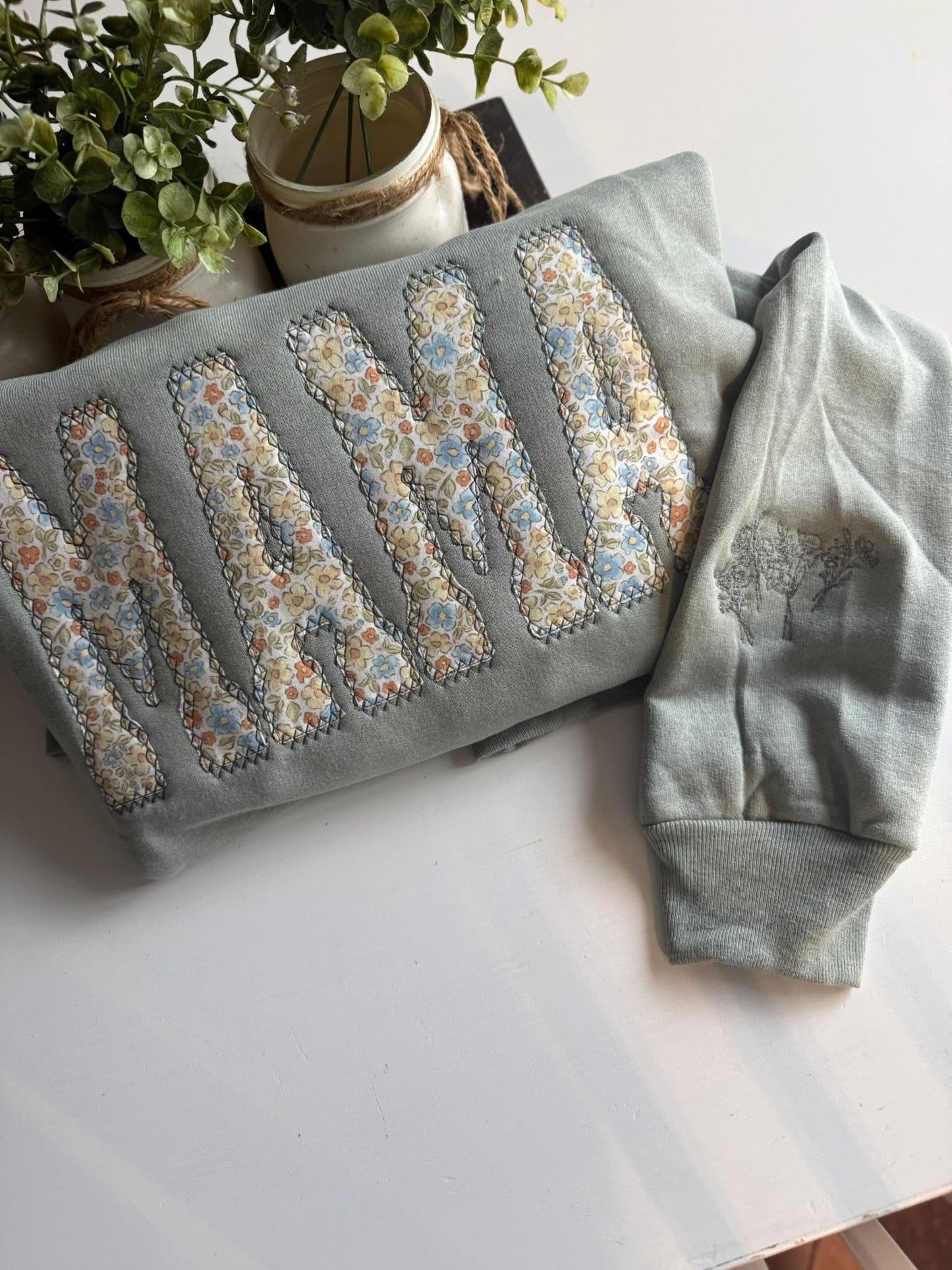 Floral Mama with Birth Flowers Crewneck