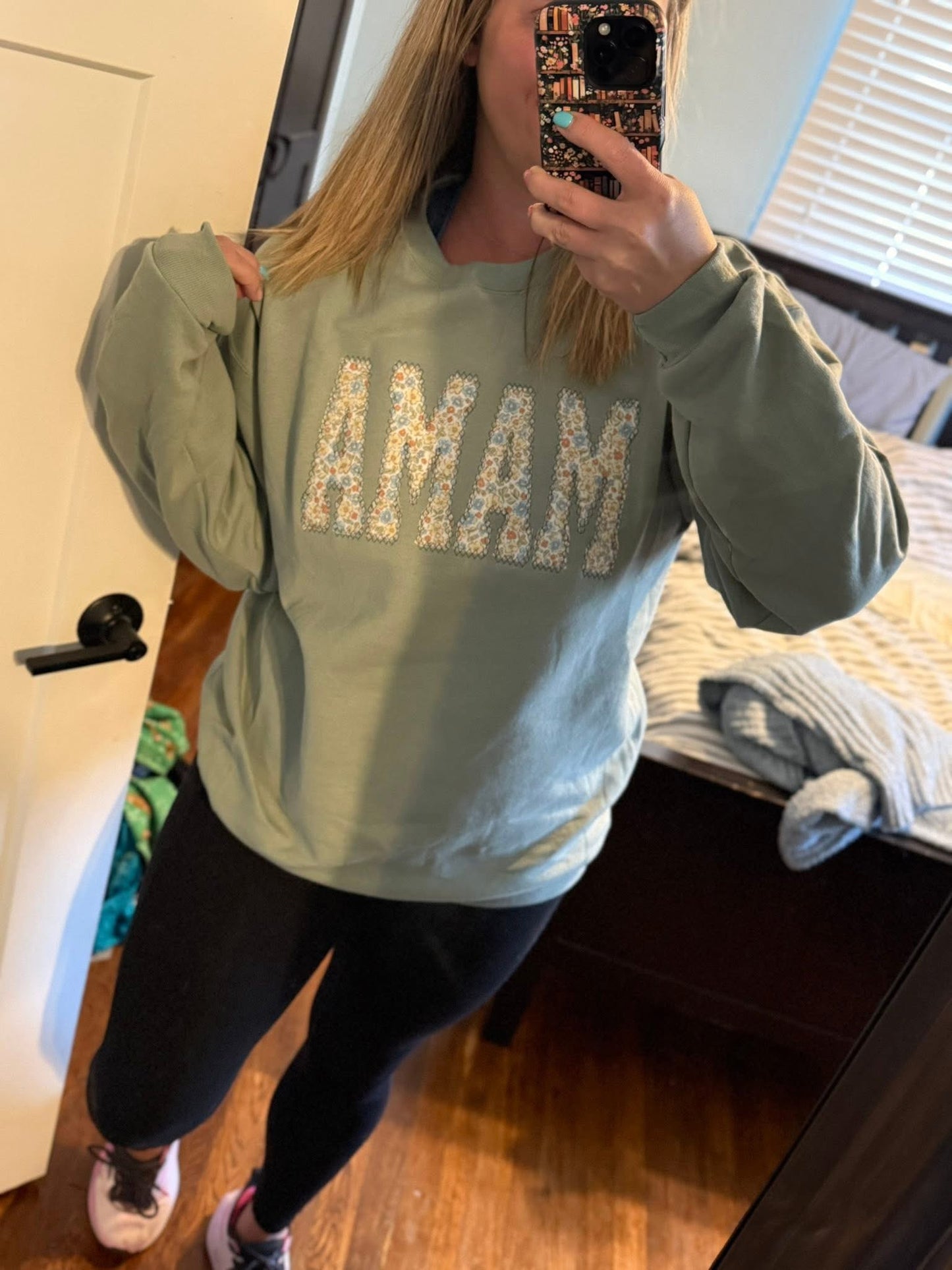 Floral Mama with Birth Flowers Crewneck