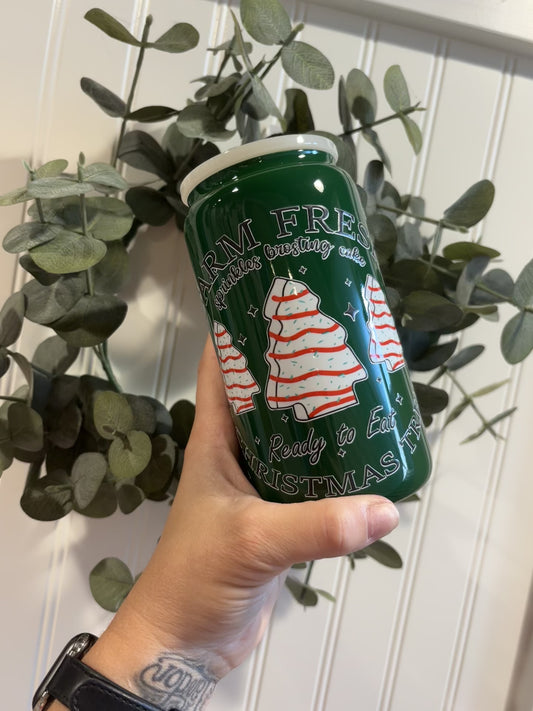 Farm Fresh Christmas Trees 16oz Glass Cup